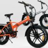 PACK DUO VTT électriques pliable Fatbike V3 MoovWay - Argent et Orange